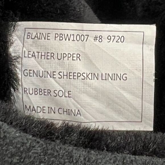 ABEO Blaine Black Suede Boot Shearling Tassel Size 8 - Picture 10 of 11